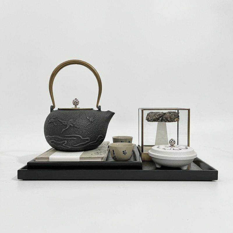 新中式客厅茶几组合搭配软装饰品售楼部书房茶壶实木托盘香炉摆件,家居饰品,家饰软装搭配套装,淘宝优惠券,粉丝福利购,淘宝优惠卷