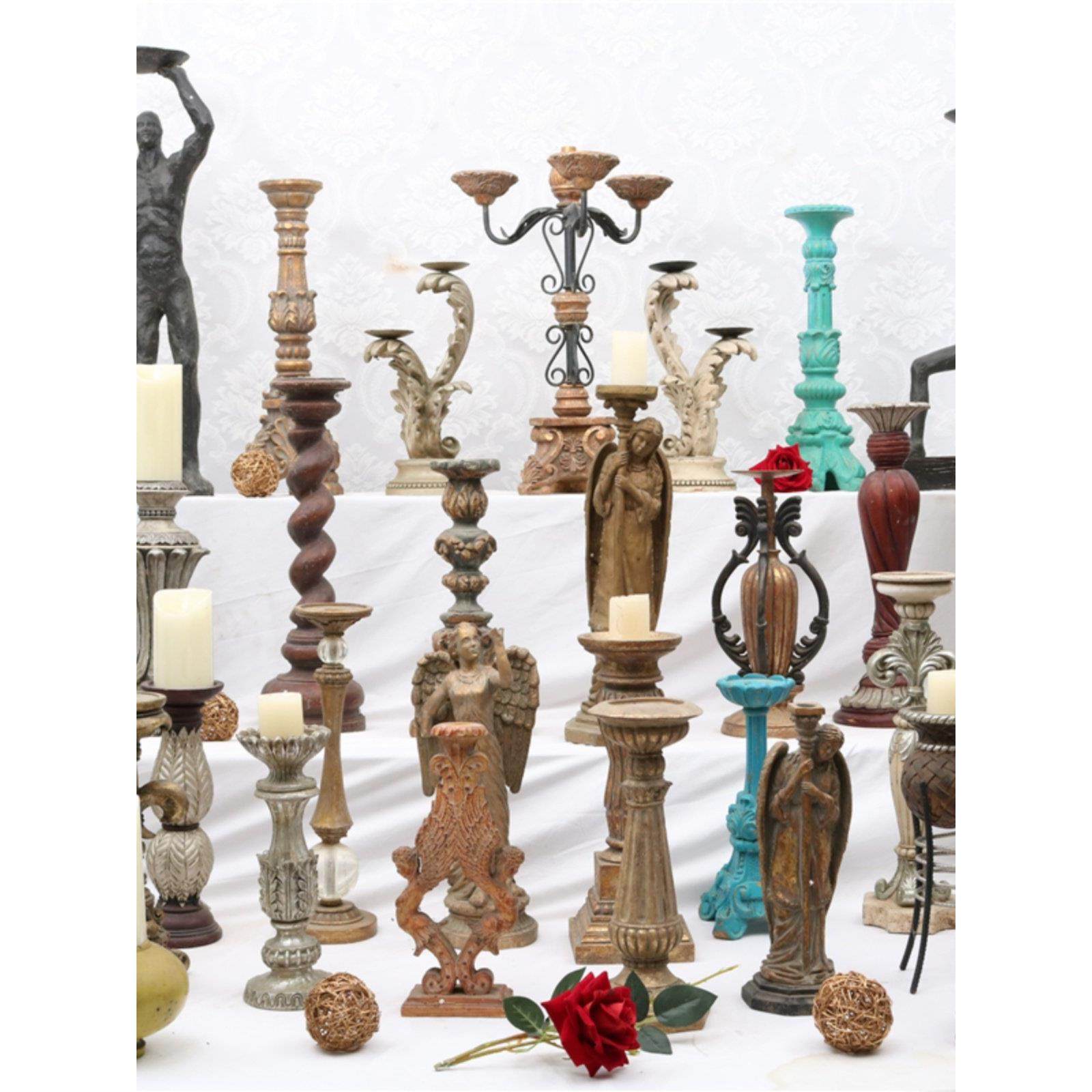 欧式复古做旧风树脂工艺蜡烛烛台摆件家居民宿餐桌陈设装摆设道具,家居饰品,烛台,淘宝优惠券,粉丝福利购,淘宝优惠卷