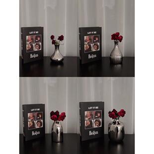 高端质感个性化小直径花瓶组合银陶瓷工艺品可访问豪华现代简单的