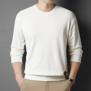 2024年秋季男装纯色卫衣圆领宽松型套头