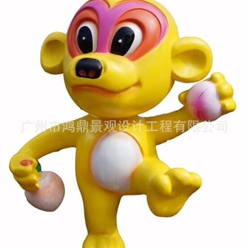 广州装饰工程公司玻璃钢雕塑玻璃钢公仔门头雕塑GRC假山流水