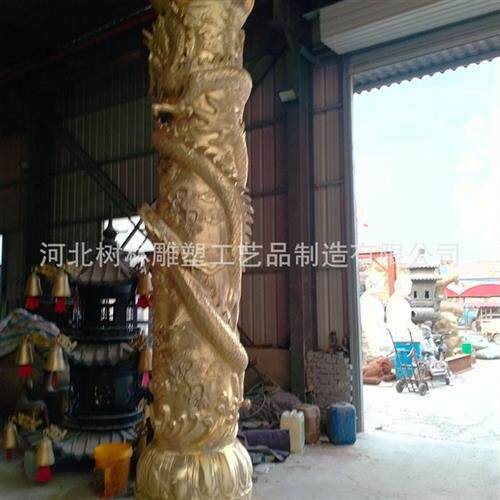 锻铜龙柱制作厂家可仿真铜龙二龙戏珠工艺品