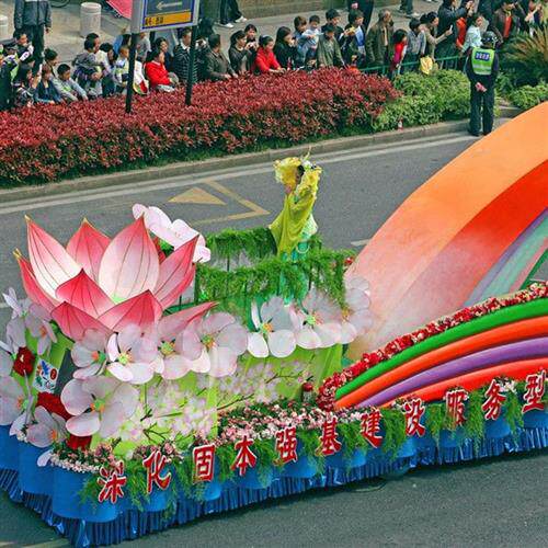 大型巡游花车彩船专业制作实力厂家商业游街宣传活动美陈制作