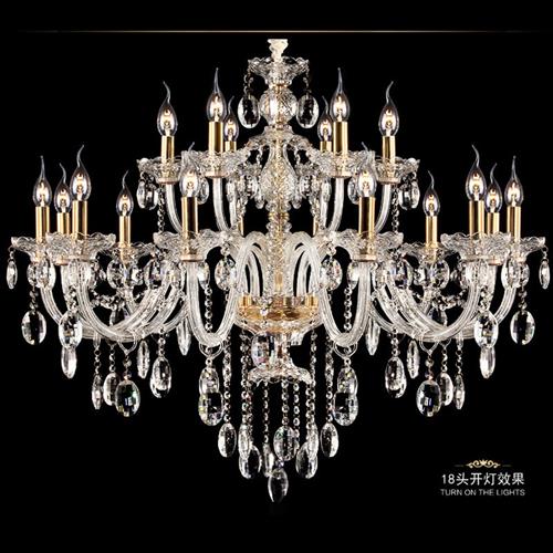 工厂欧式水晶吊灯美式客厅灯简约现代卧室餐厅灯具大气别墅灯