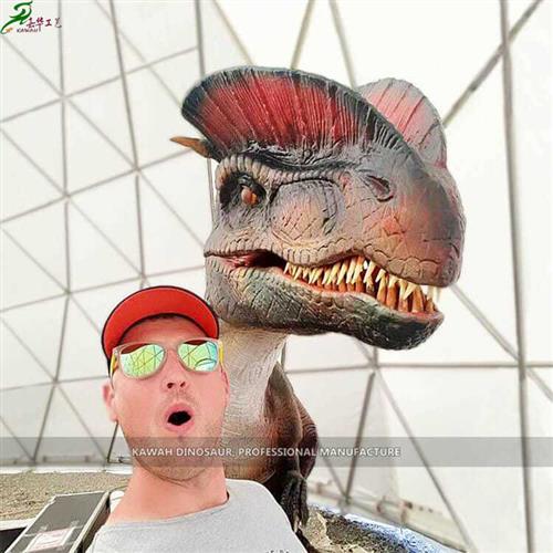 定制大号仿真恐龙公园电动双冠龙模型摆件遥控感应启动厂家