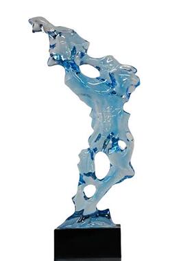 铂晶透明雕塑摆件酒店玄关客厅现代装饰树脂太湖石样板间售楼处抽