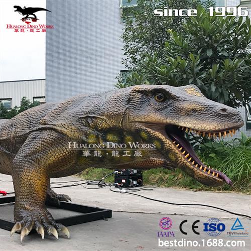 大型仿真机械硅胶电动仿真远古蜥蜴大战大号飞鸟打斗场景模型摆件