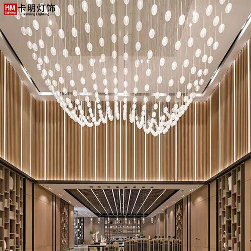 酒店工程灯旋转楼梯间灯售楼处沙盘大厅宴会厅大堂水晶球吊灯