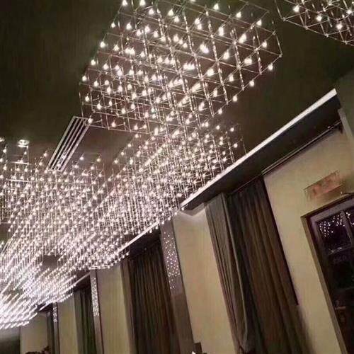 创意满天星大型吊灯定制沙盘灯售楼部大堂酒店装饰艺术LED光立方
