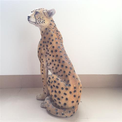 玻璃钢仿真豹子动物户外园林景区树脂装饰美陈落地摆件景观雕塑