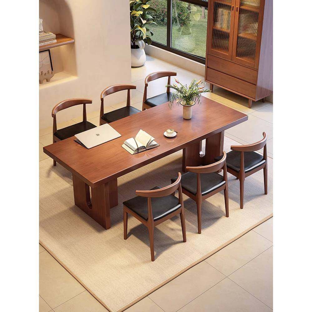 楠运新中式客厅大桌实木习桌家用长条工作台多学人阅cr-9905#读书