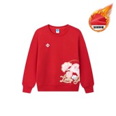 2026春秋儿童红色套头衫 361女童新年款 加绒卫衣圆领新品 N62613301