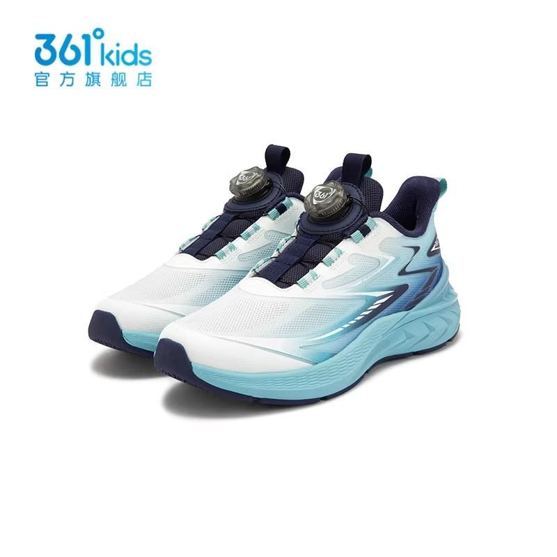 361°男童减震跑步鞋新品2025秋春双网小学生旋钮扣运动鞋