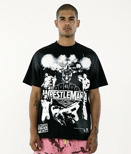 hellstar地狱之星HUF联名WWE WrestleMania摔角狂热纪念41短袖T恤
