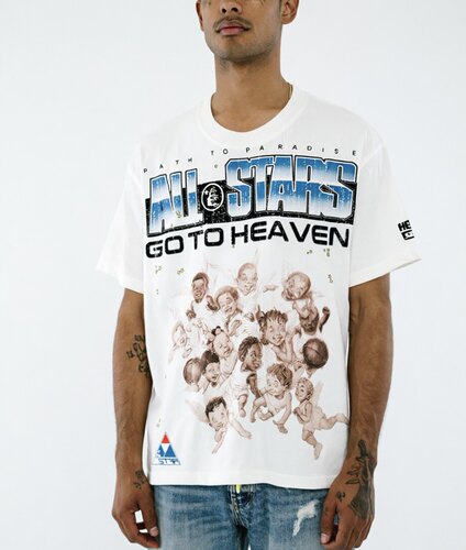 欧美高街hellstar篮球巨星All Stars Go To Heaven小天使印花短袖