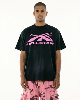 Hellstar洛杉矶街头潮牌硬核说唱文化涂鸦字母短袖短裤沙滩套装夏