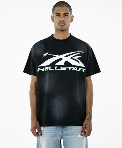 HELLSTAR地狱之星经典logo新色印花可带nfc芯片水洗做旧短袖T恤潮