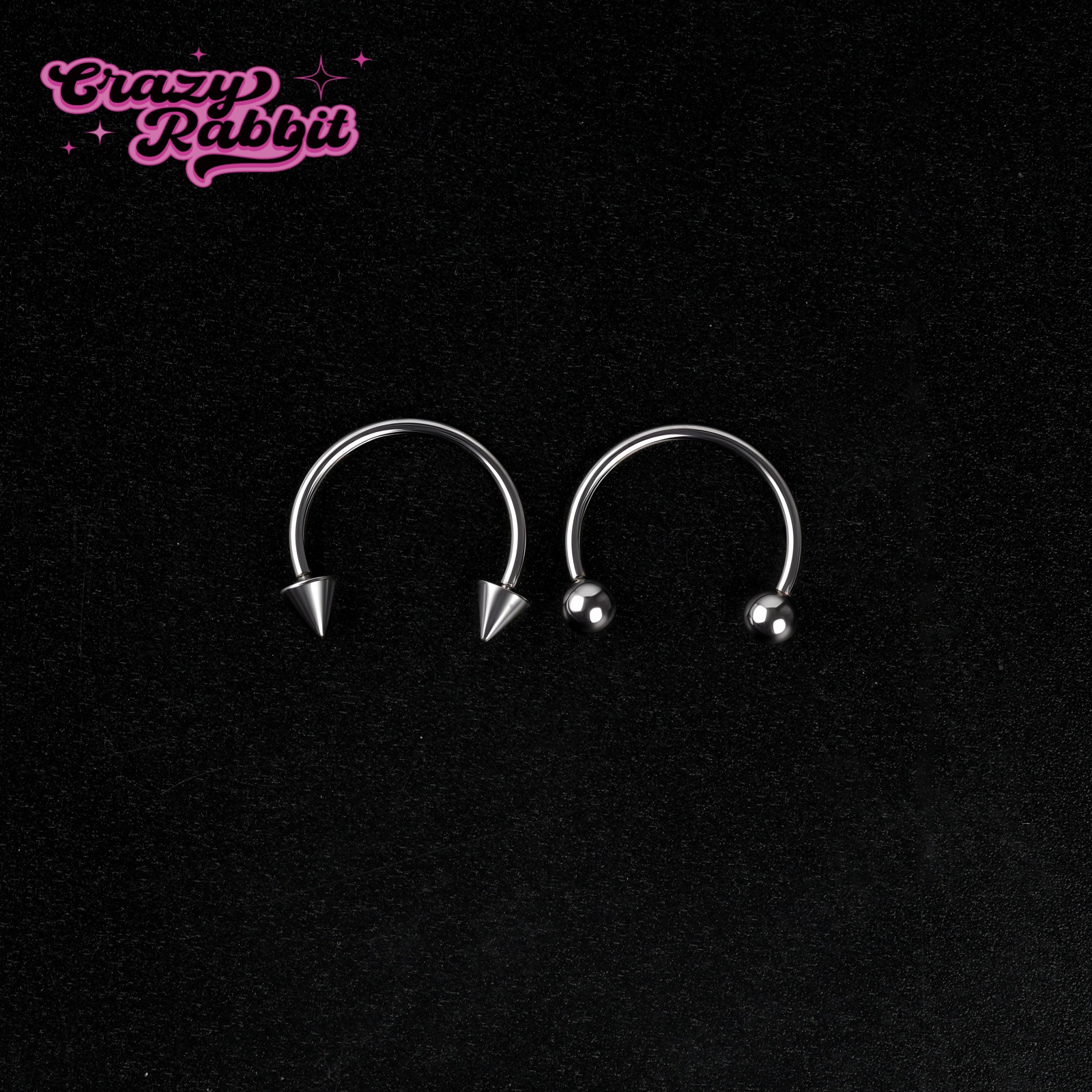 CrazyRabbit钛合金耳骨环耳环女
