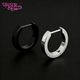 CrazyRabbit 医用钛合金银黑素圈耳环简约百搭耳骨环耳圈耳扣耳钉