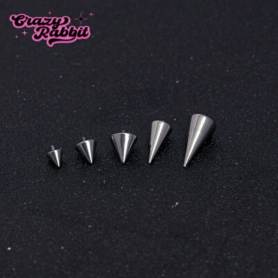 CrazyRabbit尖锥钛合金铆钉耳钉