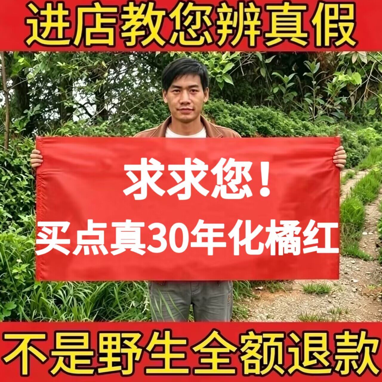 野生30年化橘红中药材200g正品陈藏橘红桔红片胎果皮痰咳养生泡水