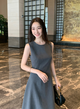 Maven Lin 静奢R0W风|法式收腰背心花苞裙女气质西装无袖连衣裙
