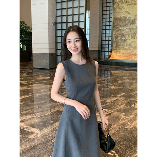 Maven Lin 静奢R0W风|法式收腰背心花苞裙女气质西装无袖连衣裙