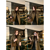 安哥拉红翻领廓形皮衣女垂感PU皮夹克外套 现货7.5折 Maven Lin