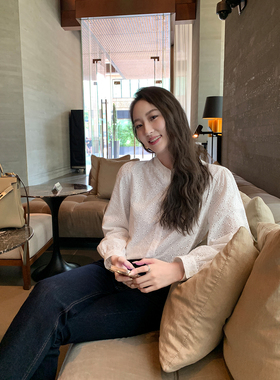 Maven Lin品质腔调 白色法式立领长袖衬衫女气质衬衣休闲宽松上衣