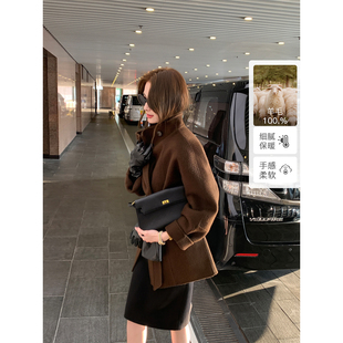 1OO羊毛呢子大衣女贵感收腰短款 雅致得体 毛呢外套 Lin Maven