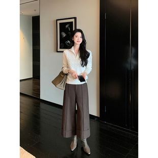 Lin 女毛呢直筒八分裤 现货7.5折 羊毛休闲裤 极简老钱 Maven