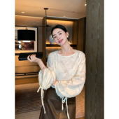 Lin 圆领长袖 现货7折 精致法式 Maven 衬衫 静奢千金 灯笼袖 上衣