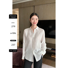 MavenLin 经典智性|老钱风100%亚麻长袖衬衫女休闲宽松衬衣上衣