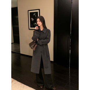 高支澳毛呢子1OO羊毛双面呢外套中长款 现货7.5折 Lin Maven