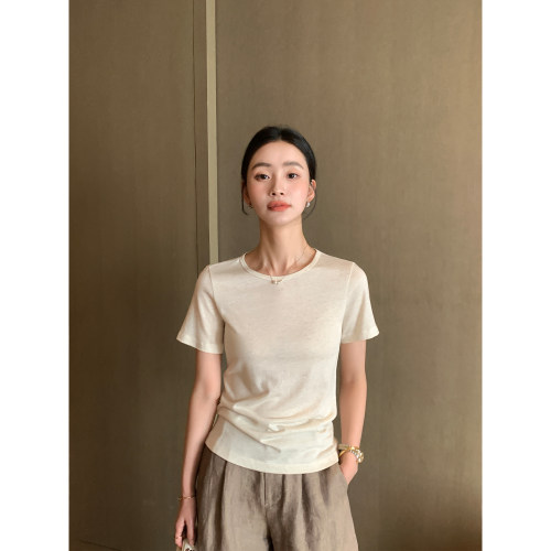 Maven Lin 口碑之选|莱赛尔轻盈短袖t恤女夏季微宽松圆领上衣