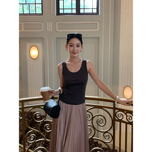 高端超弹针织显天鹅颈修身 Maven U领系列 经典 背心吊带女外穿 Lin