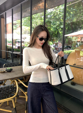 Maven Lin 精纺48支丨100%羊毛圆领针织衫女简奢气质修身打底上衣