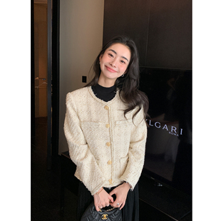 粗花呢气质上衣 羊毛编织肌理小香风外套女重工宽松短款 Maven Lin