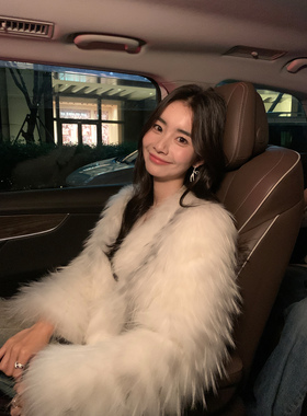 Maven Lin【现货7折】千金貉毛皮草女冬季气质毛编织短款保暖外套