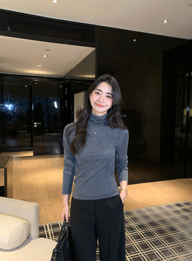 Maven Lin 甄选扬子纱丨100%羊毛高领针织衫女修身内搭打底衫上衣