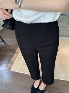 Maven Lin 黑色西装裤女2025秋季新款修身显瘦锥形九分裤休闲裤子