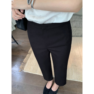 裤 女2025秋季 休闲裤 Lin 子 显瘦锥形九分裤 黑色西装 修身 Maven 新款