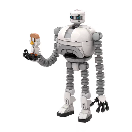 跨境动画影视The Wild Robot荒野机器人小颗粒积木男孩益智玩具