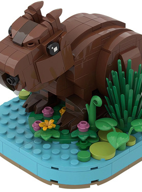 MOC-101767儿童小颗粒拼搭积木动物系列Capybara Model-卡皮巴拉