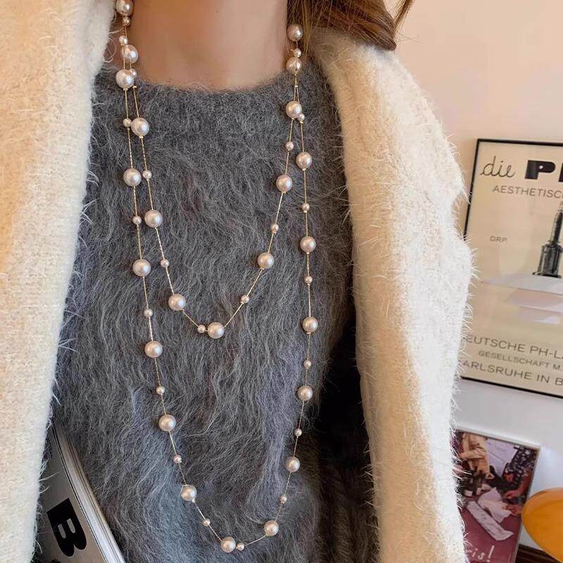 MaisonCleo「好物温柔」长款满天星珍珠项链女轻奢小众气质毛衣链