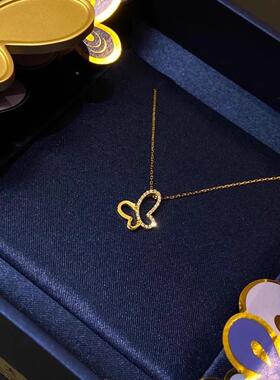 MaisonCleo显白镶钻蝴蝶锁骨链