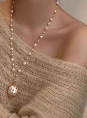 MaisonCleo巴洛克珍珠毛衣链