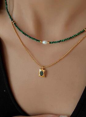 MaisonCleo简约锆石小米珠项链