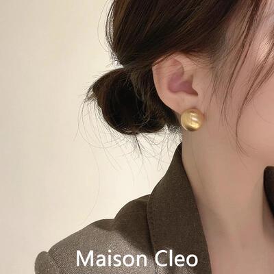 MaisonCleoS925银针拉丝耳钉