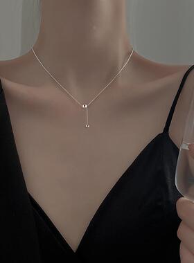 MaisonCleo纯银圆珠吊坠锁骨链